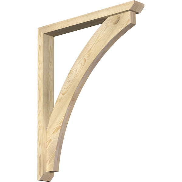 Ekena Millwork Thorton Slat Rough Sawn Bracket w/ Offset Brace, Douglas Fir, 4"W x 32"D x 40"H BKT0402X32X40THR06RDF - main